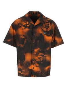 Prada | Prada Graphic Print Logo Plaque Shirt商品图片,