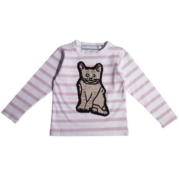 推荐Michaela Buerger Kids Cat Embroidered Stripped T-shirt, Size 5/6Y商品