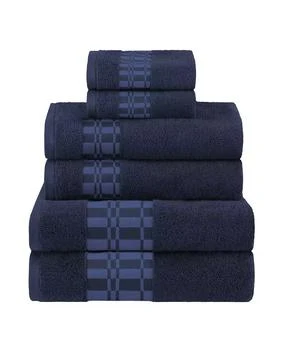 Superior | Larissa Geometric Embroidered Jacquard Border Cotton 3-Pc. Bath Towel Set,商家Macy's,价格¥215