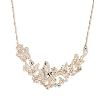 MARCHESA | Gold-Tone Crystal Butterfly Statement Necklace, 16" + 3" extender,商家Macy's,价格¥729