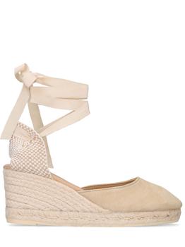 商品MANEBÍ | 70mm Low Wedge Suede Espadrilles,商家LUISAVIAROMA,价格¥1048图片