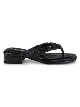 Sam Edelman | Jacinda Croc-Embossed Thong Sandals商品图片,3.9折