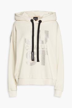Just Cavalli | Crystal-embellished French cotton-terry hoodie商品图片,4.5折