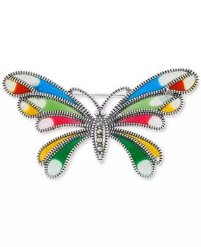 Macy's | Marcasite (1/10 ct. t.w.), Cubic Zirconia, & Multicolor Enamel Butterfly Pin in Sterling Silver,商家Macy's,价格¥599