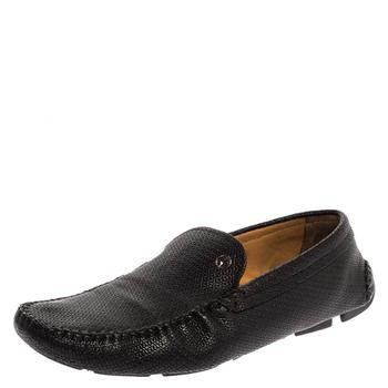 推荐Giorgio Armani Black Embossed Leather Slip On Loafers Size 44商品