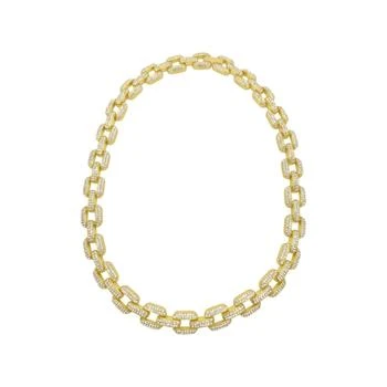 ADORNIA | 14k Gold Plated Crystal Link Chain Necklace,商家Premium Outlets,价格¥492