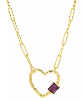 Macy's | Lab-Grown Pink Sapphire Cylindrical Cluster 18" Pendant Necklace (1/3 ct. t.w.) in 14k Gold-Plated Sterling Silver,商家Macy's,价格¥467