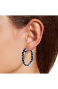 商品Sterling Silver Sapphire Inside Out 30mm Hoop Earrings图片