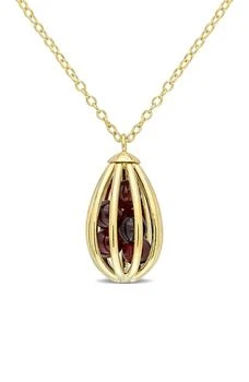 DELMAR | Gold Plated Sterling Silver Garnet Cage Pendant Necklace,商家Nordstrom Rack,价格¥671