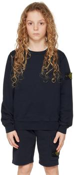 商品Stone Island Junior | Kids Navy Patch Sweatshirt,商家SSENSE,价格¥1045图片