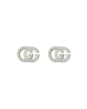 Gucci | 18k White Gold Running G Stud Earrings商品图片,