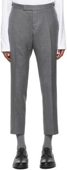 thom browne裤, Thom Browne | 灰色 Side Tab Super 120s 羊毛长裤商品图片 