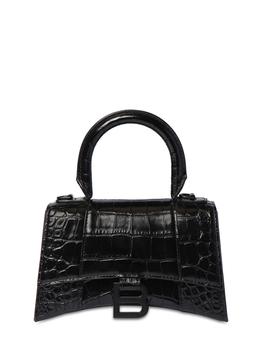 巴黎世家沙漏包推荐, Balenciaga | Xs Hourglass Croc Embossed Leather Bag商品图片 