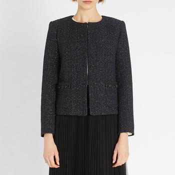 Max Mara是什么牌子, Weekend Max Mara | CORONE 黑色圆领黑色短外套夹克仅剩36码【香港仓极速发货】商品图片 7.6折×额外5折, 额外五折
