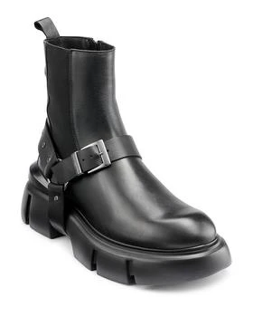 推荐Men's Side Zip Pull On Chelsea Buckle Boots商品