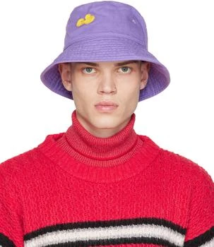 Acne Studios | Purple Embroidered Bucket Hat 3折, 独家减免邮费