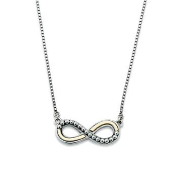 Sterling Silver And 18K Yellow Gold Inifinity Necklace