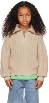Longlivethequeen | Kids Beige Half-Zip Sweater,商家Ssense US,价格¥477