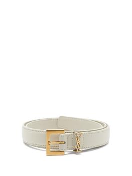 ysl皮带, Yves Saint Laurent | YSL-plaque leather belt商品图片 