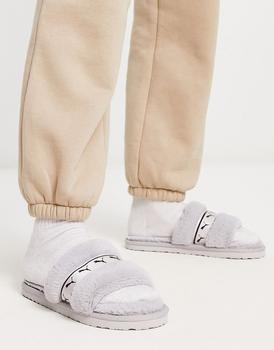 Puma | Puma Fluff slider slippers in grey商品图片,额外9.5折, 额外九五折
