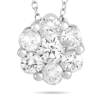 商品LB Exclusive | 14K White Gold 1.0ct Diamond Pendant Necklace,商家Jomashop,价格¥9807图片