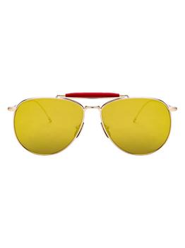 thom browne眼镜, Thom Browne | Thom Browne Eyewear Mirror Lens Aviator Sunglasses商品图片 7.6折