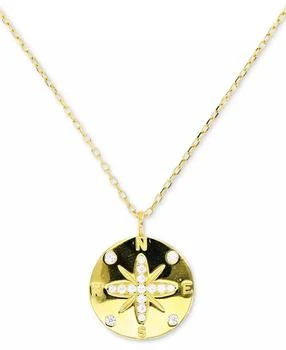 Macy's | Cubic Zirconia Sand Dollar Pendant Necklace in 14k Gold-Plated Sterling Silver, 18" +2" extender,商家Macy's,价格¥150