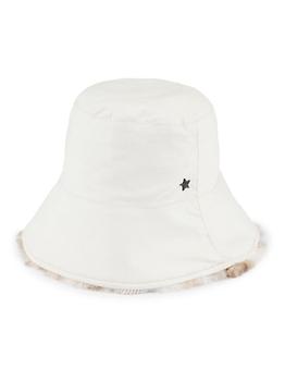 推荐Faux Fur-Lined Faux Leather Bucket Hat商品