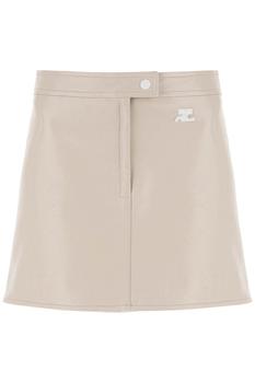 推荐VINYL EFFECT COATED COTTON MINI SKIRT商品