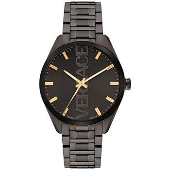 范思哲手表, Versace | Men's Swiss V-Vertical Gunmetal-Tone Stainless Steel Bracelet Watch 42mm商品图片 
