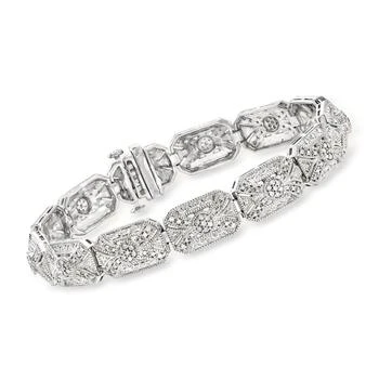 Ross-Simons | Diamond Vintage-Inspired Bracelet in Sterling Silver,商家Premium Outlets,价格¥4599