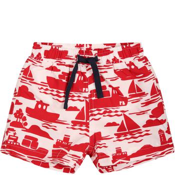 商品PETIT BATEAU | Petit Bateau Multicolor Beach-boxer For Baby Boy With boatprint,商家Italist,价格¥498图片