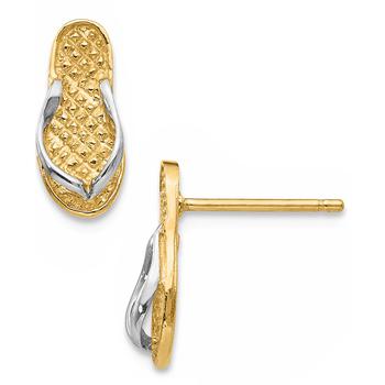 商品Macy's | Flip Flop Earrings in 14K Gold and Rhodium Plating,商家Macy's,价格¥4226图片