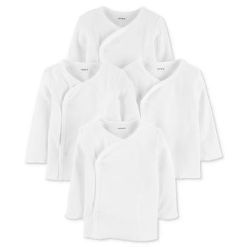 Carter's | Baby Boys or Girls 4-Pack Long-Sleeve Side-Snap Cotton T-Shirts商品图片,