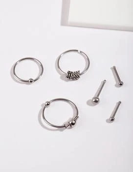 Lovisa | Rhodium Surgical Steel Ring & Bead Nose Pack,商家Premium Outlets,价格¥144