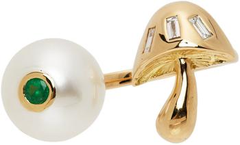商品金色 & 白色 Pearl & Mushroom 戒指,商家SSENSE CN,价格¥31132图片