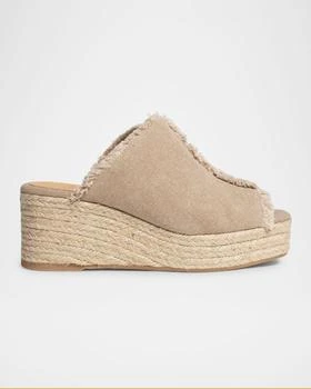 Castaner | Queral Frayed Canvas Wedge Espadrille Mules,商家Neiman Marcus,价格¥1593