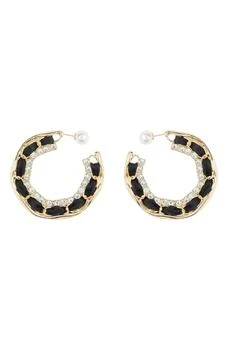 Tasha | Crystal Ribbon Hoop Earrings,商家Nordstrom Rack,价格¥68