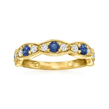 Ross-Simons | Ross-Simons Sapphire and . Diamond Ring in 14kt Yellow Gold,商家Premium Outlets,价格¥4418