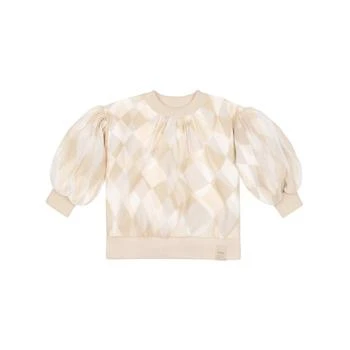 Omamimini | Kids Organza & Terry Sweatshirt Beige,商家Verishop,价格¥221