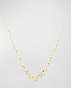 商品18k Yellow Gold Bezel Diamond Necklace图片
