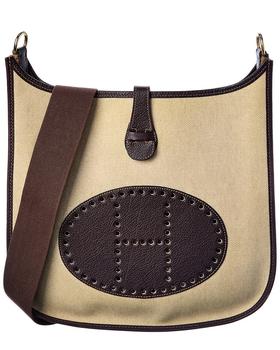 爱马仕包上海, [二手商品] Hermes | Hermes Brown Coated Canvas Evelyne I PM (Authentic Pre-Owned)商品图片 