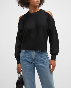 Alice + Olivia | Tera Cropped Cutout Shoulder Pullover商品图片,满$200减$50, 满减