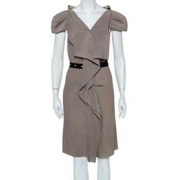 ROLAND MOURET, [二手商品] ROLAND MOURET | Roland Mouret Beige Crepe Draped Effect Belted Midi Dress M商品图片 2.7折