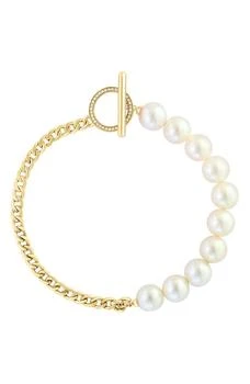 Effy | 14K Gold Diamond & Freshwater Pearl Bracelet - 0.1ct.,商家Nordstrom Rack,价格¥8348