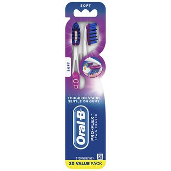 商品Pro-Flex Stain Eraser Toothbrushes, Soft Soft, Full Head图片