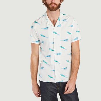 推荐Luigi Riva short sleeve shirt with boat print White Les Garçons Faciles商品