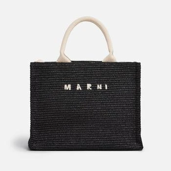 推荐Marni Logo-Embroidered Raffia Tote Bag商品