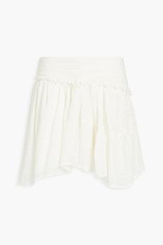 商品Gathered fil coupé silk-blend mini skirt图片