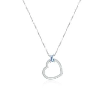 The Lovery | Baguette Blue Topaz Open Heart Necklace,商家Premium Outlets,价格¥3653